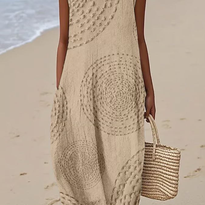 Anaïs - Robe Maxi Sans Manches Texturée