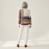 Marguerite - Pull à rayures et aplats de couleur