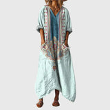 Robe Maxi Souple à Imprimé Coloré