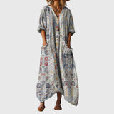 Robe Maxi Souple à Imprimé Coloré