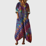 Robe Maxi Souple à Imprimé Coloré