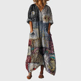 Robe Maxi Souple à Imprimé Coloré