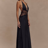 Velyne - Robe en dentelle et satin