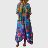 Robe Maxi Souple à Imprimé Coloré