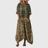 Robe Maxi Souple à Imprimé Coloré