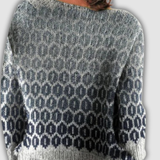 Prudence - Pull d'esprit vintage à motif nid d'abeille dégradé