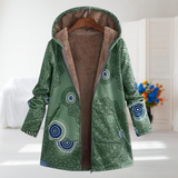 Lucile - Manteau vert à motif mandala