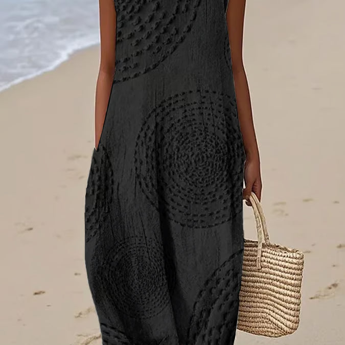 Anaïs - Robe Maxi Sans Manches Texturée