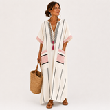 Régine - Kaftan Ecru Rayures