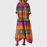 Robe Maxi Souple à Imprimé Coloré