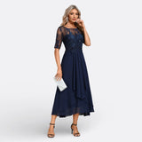 Ana - Vestido Midi com Renda Bordada