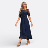 Ana - Vestido Midi com Renda Bordada