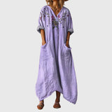 Robe Maxi Souple à Imprimé Coloré