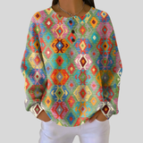 Clotilde - Pull à motif kilim coloré