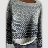Prudence - Pull d'esprit vintage à motif nid d'abeille dégradé