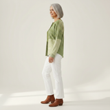 Noémie - Pull patchwork dans les tons verts