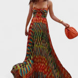 Arielle - Robe Maxi Imprimée Abstraite