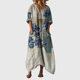 Robe Maxi Souple à Imprimé Coloré