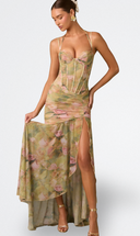 Vert avec Fleurs
