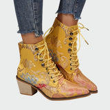 Florine - Bottines en cuir brodées