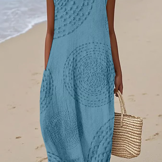 Anaïs - Robe Maxi Sans Manches Texturée