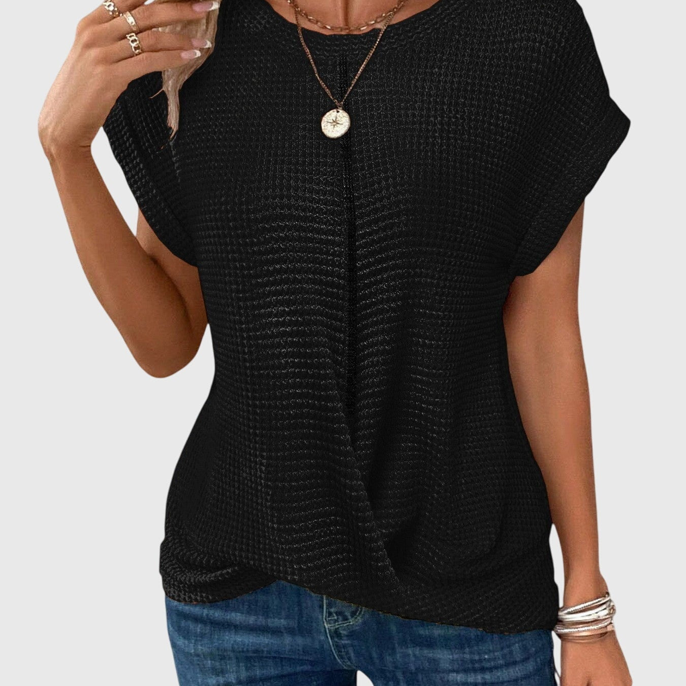 Isa - Blouse Élégante avec Col Rond