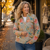 Héloïse - Cardigan zippé à imprimé floral vintage