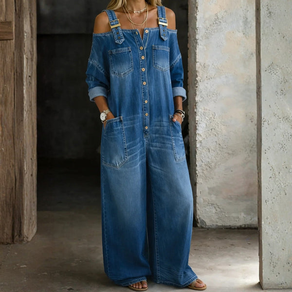 Céline - Combinaison en Denim Off Shoulder