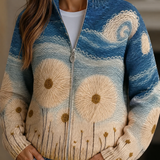 Coralie - Cardigan zippé à imprimé prairie fleurie