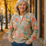 Héloïse - Cardigan zippé à imprimé floral vintage