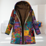 Régine - Manteau patchwork multicolore bohème