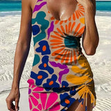 Fiesta – Tankini graphique fleuri avec short, effet ventre plat