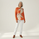 Manon - Pull orange à feuilles d'automne