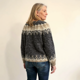Noëlle - Pull d'esprit vintage à empiècement nordique en laine épaisse