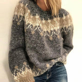 Noëlle - Pull d'esprit vintage à empiècement nordique en laine épaisse