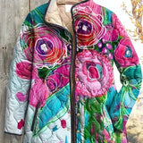 Marianne - Veste matelassée à fleurs peintes multicolores