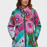Marianne - Veste matelassée à fleurs peintes multicolores