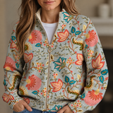 Héloïse - Cardigan zippé à imprimé floral vintage