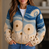 Coralie - Cardigan zippé à imprimé prairie fleurie