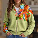 Amandine - Cardigan zippé à imprimé floral tropical