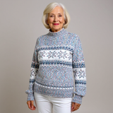 Joséphine - Pull d'esprit vintage à bande de flocons de neige