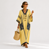 Joséphine - Kaftan Émeraude Rayé