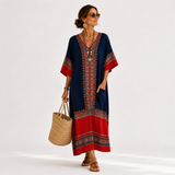 Cécile - Kaftan Terracotta Rayures