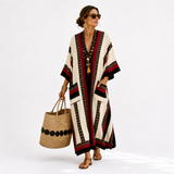Aurélie - Kaftan Blanc Crème Ethnique