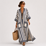 Rosine - Kaftan Nuit Bleue Artisanale