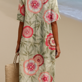 Marguerite - Robe Florale avec Feuilles et Mandala