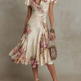 Aïda - Robe midi en satin élégante