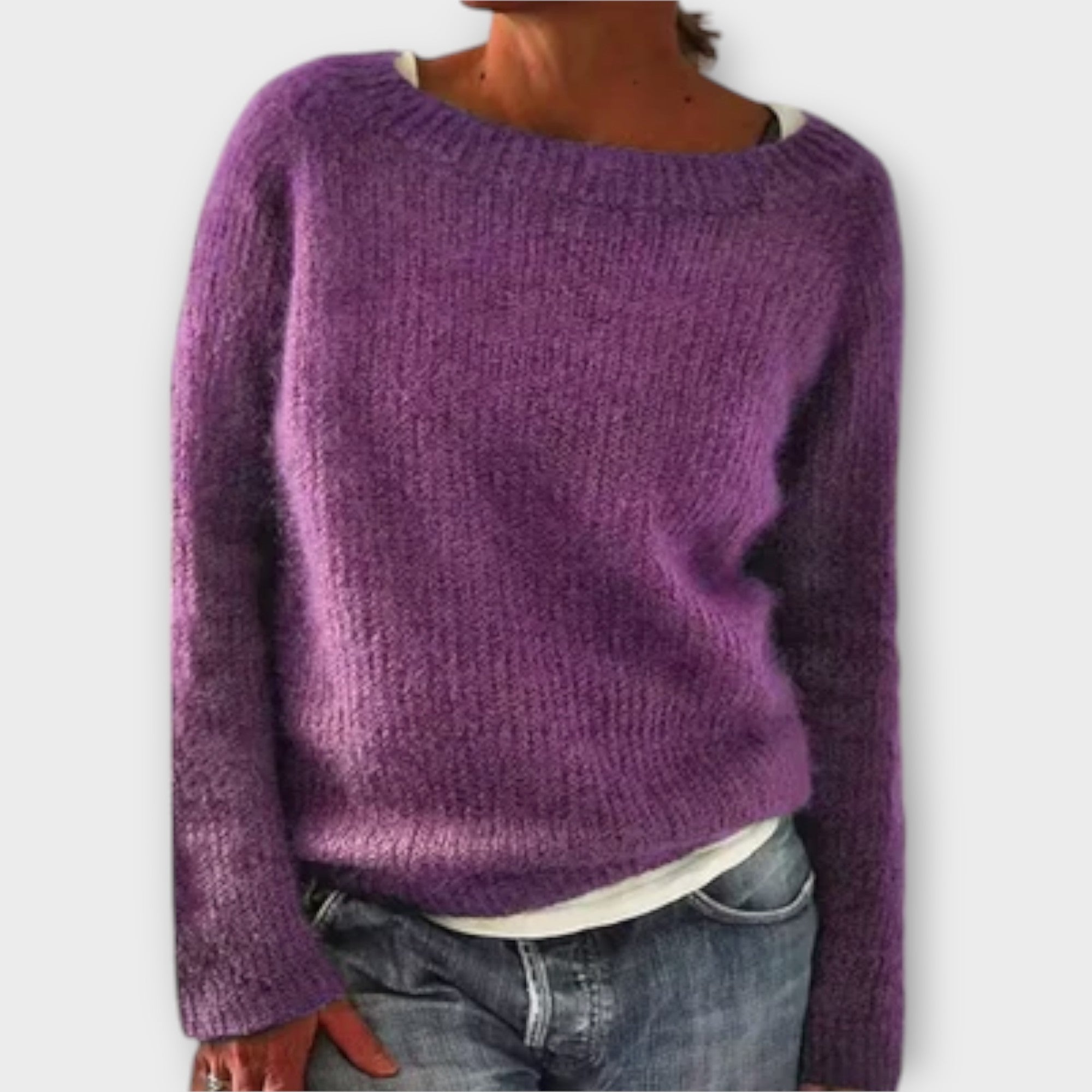 Clarisse - Pull vintage en maille unie, huit coloris
