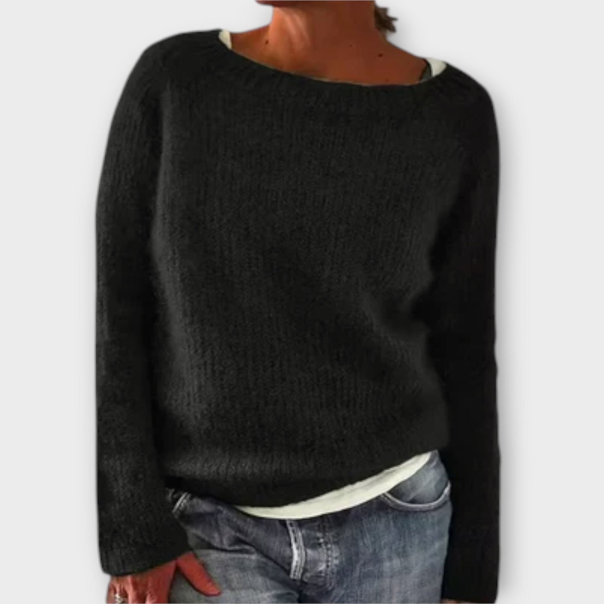 Clarisse - Pull vintage en maille unie, huit coloris