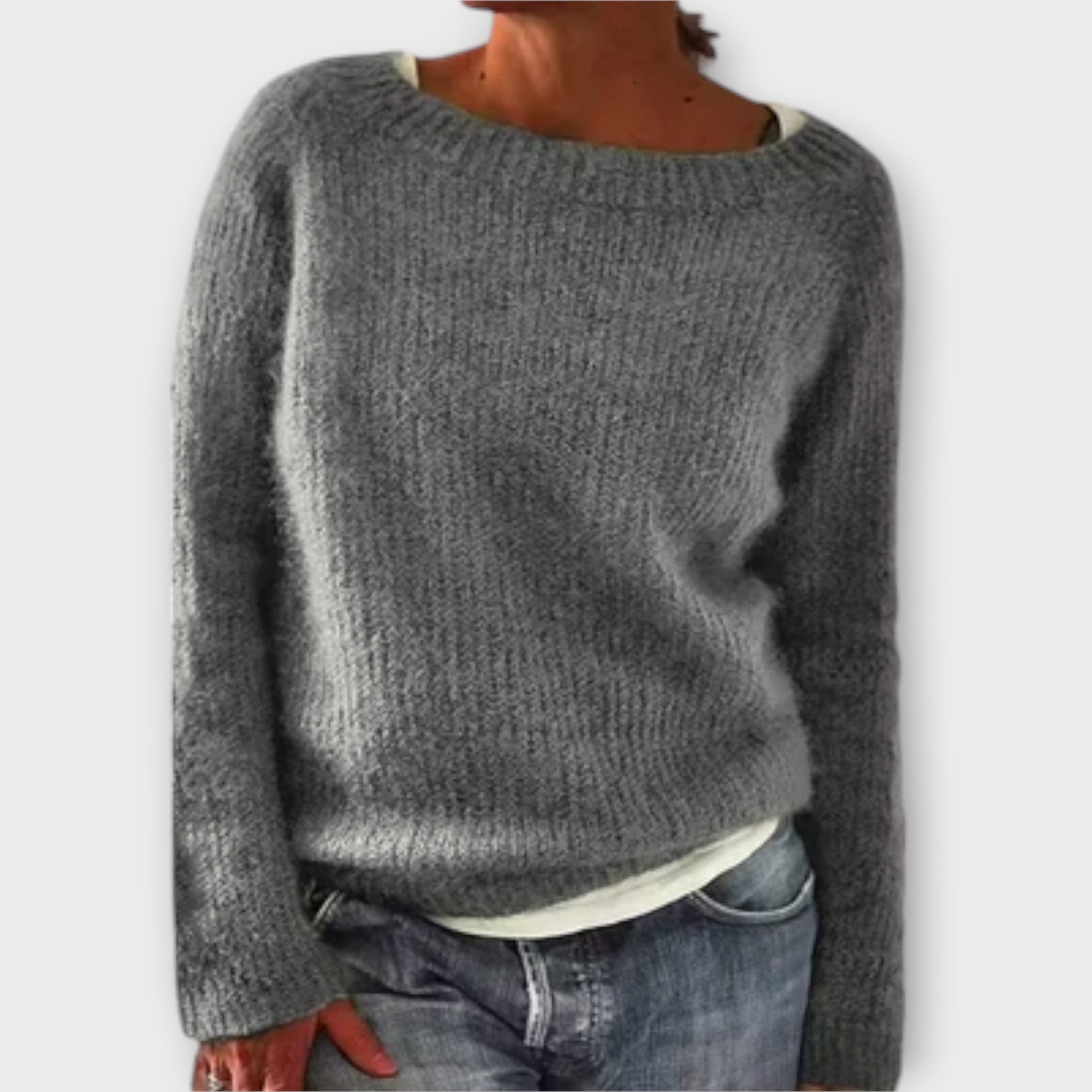 Clarisse - Pull vintage en maille unie, huit coloris